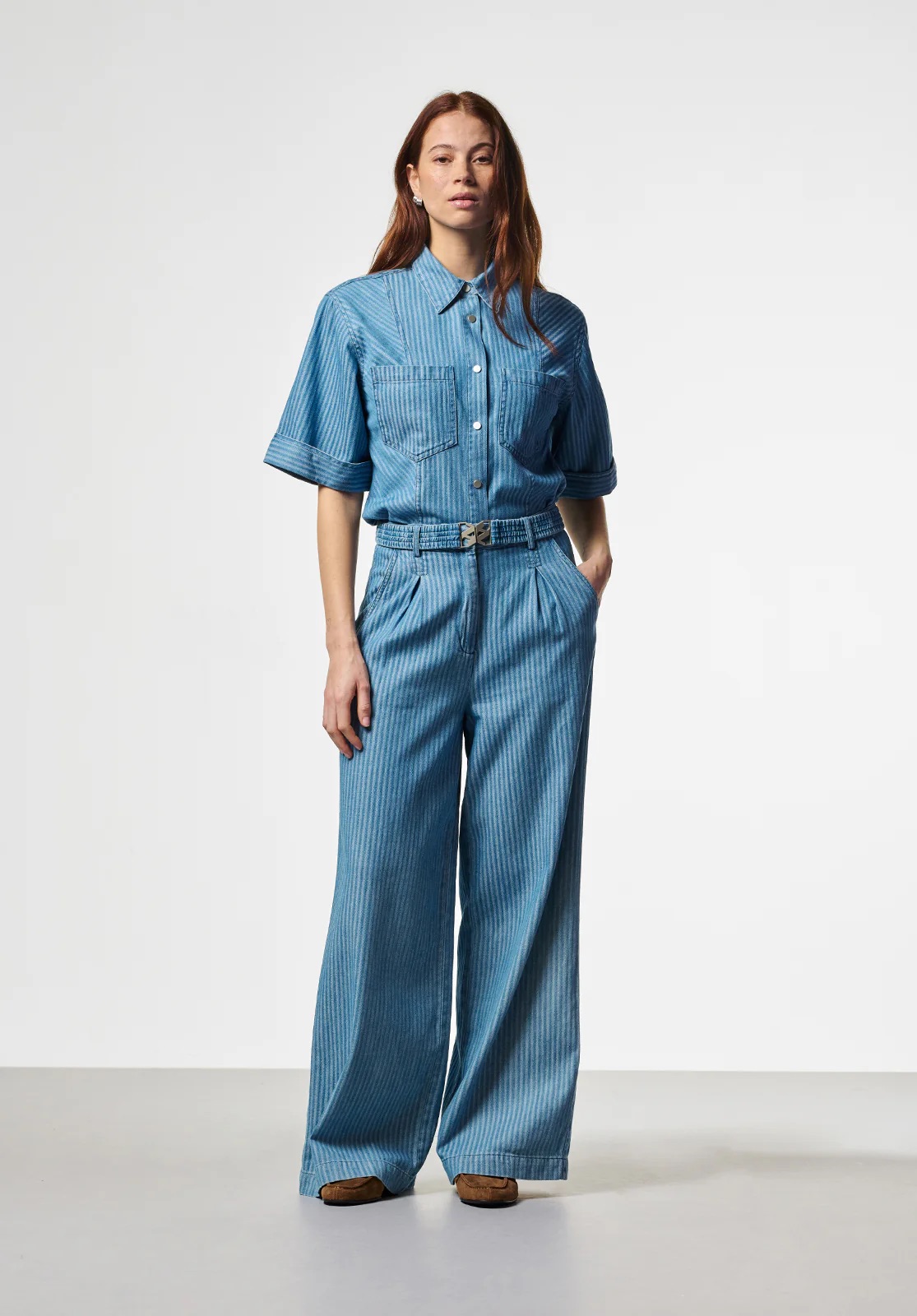 Aaiko Lotty broek blauw met serene blouse