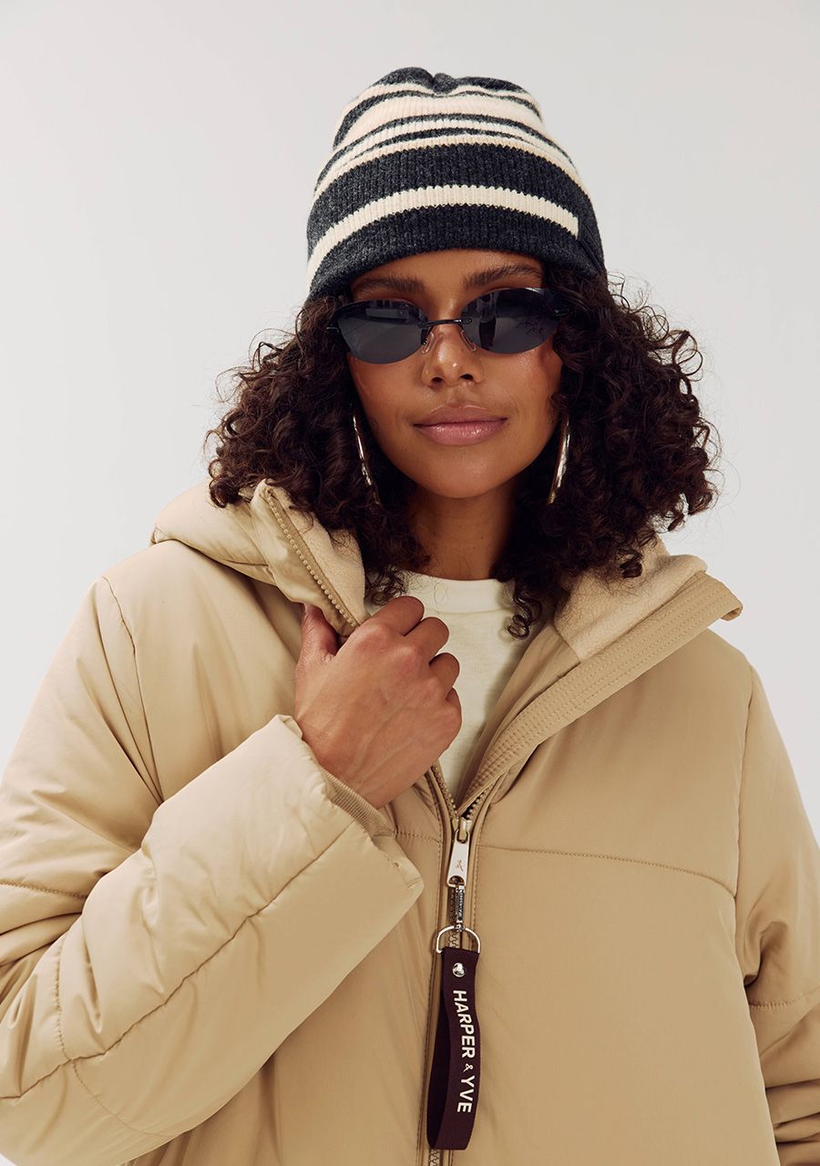 Harper & Yve Beanie harper AW6NACC03 dark grey model foto voorkant
