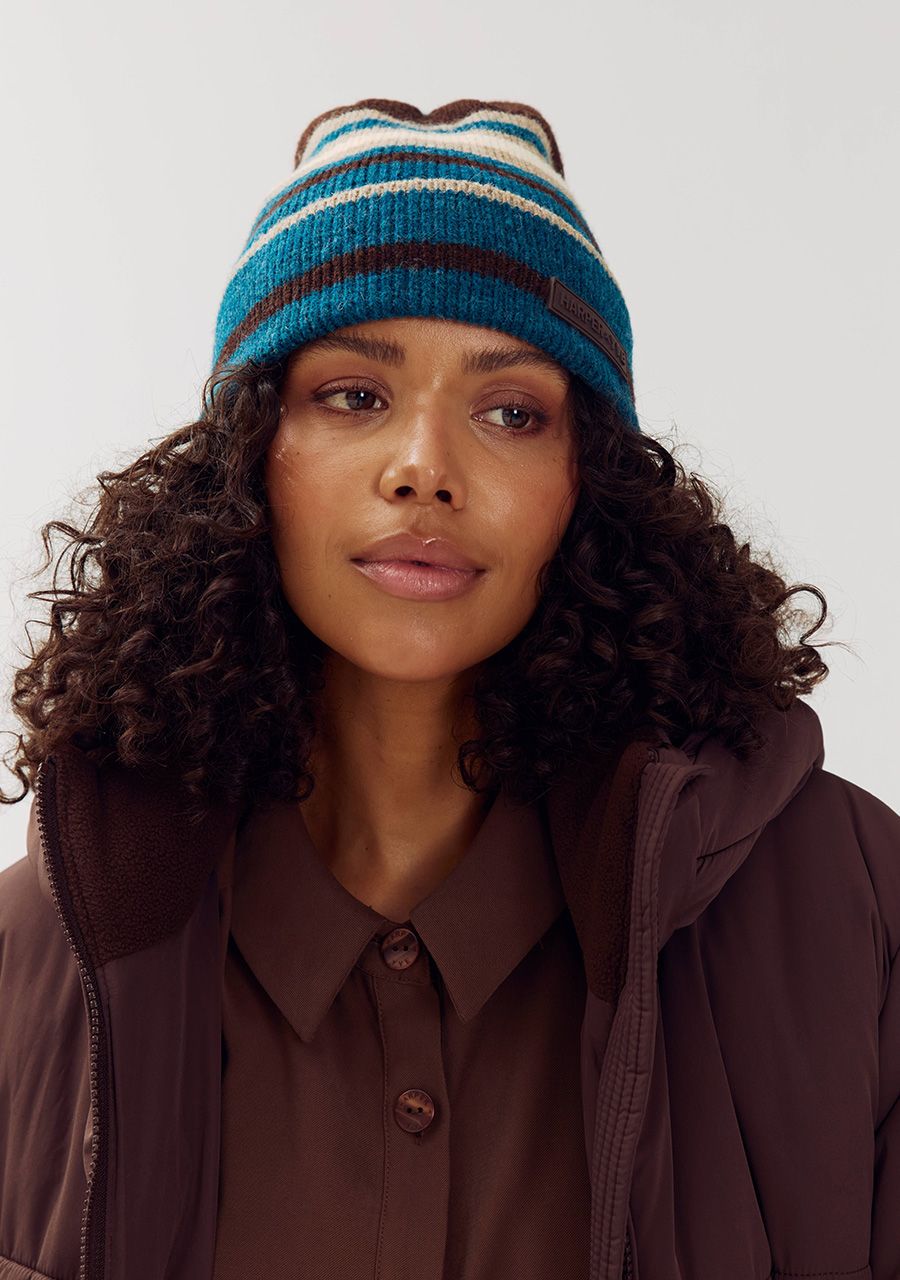 Harper & Yve Beanie harper AW6NACC03 teal model foto voorkant
