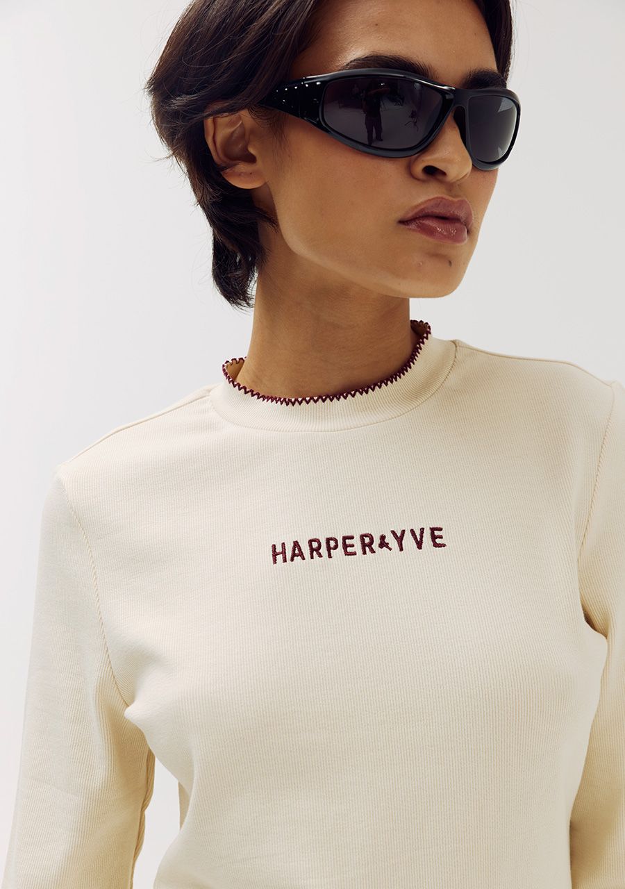 Harper & Yve T-shirt Cammy DW6P612 details letters en hals
