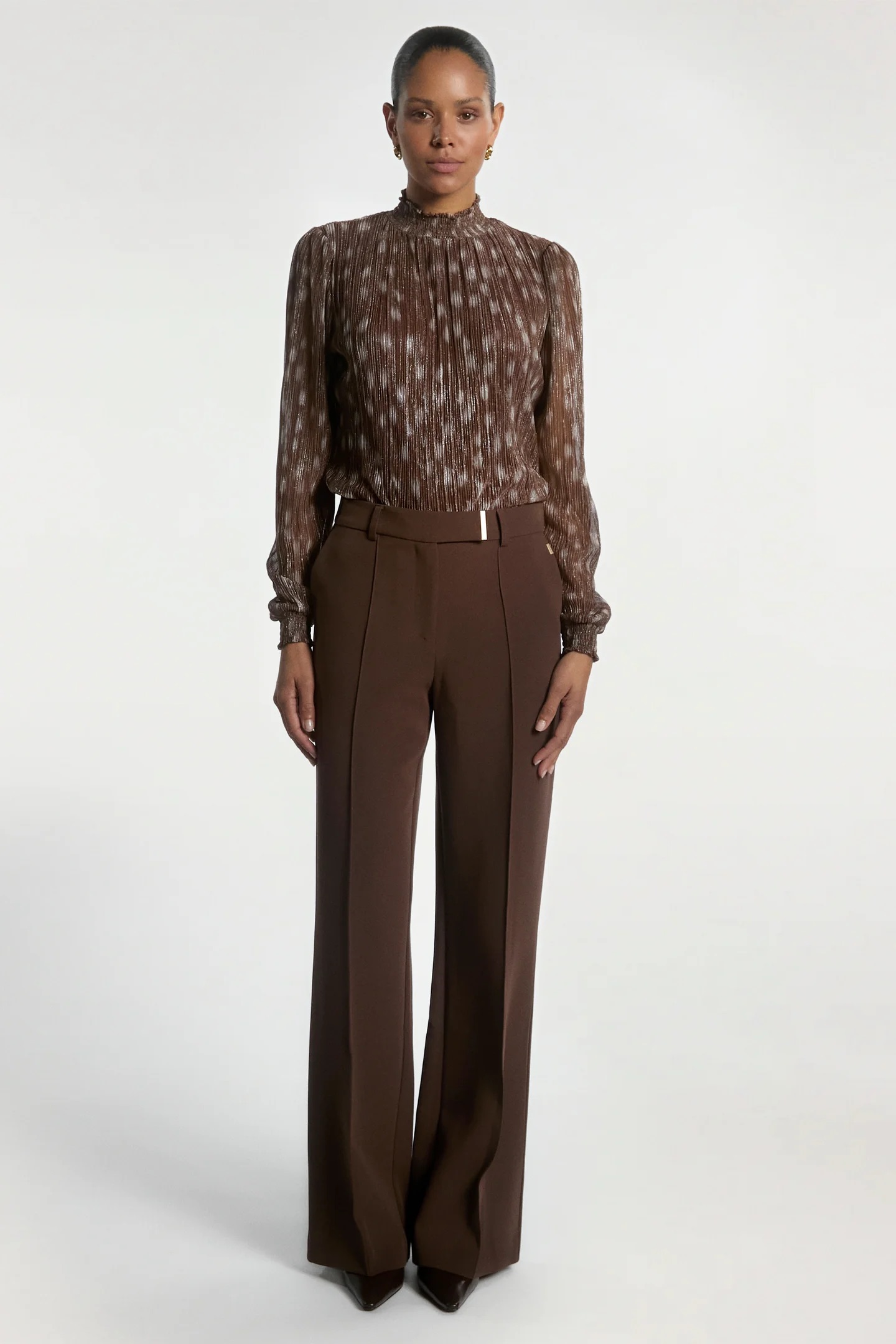 Aaiko Chantalle broek donker bruin volledig