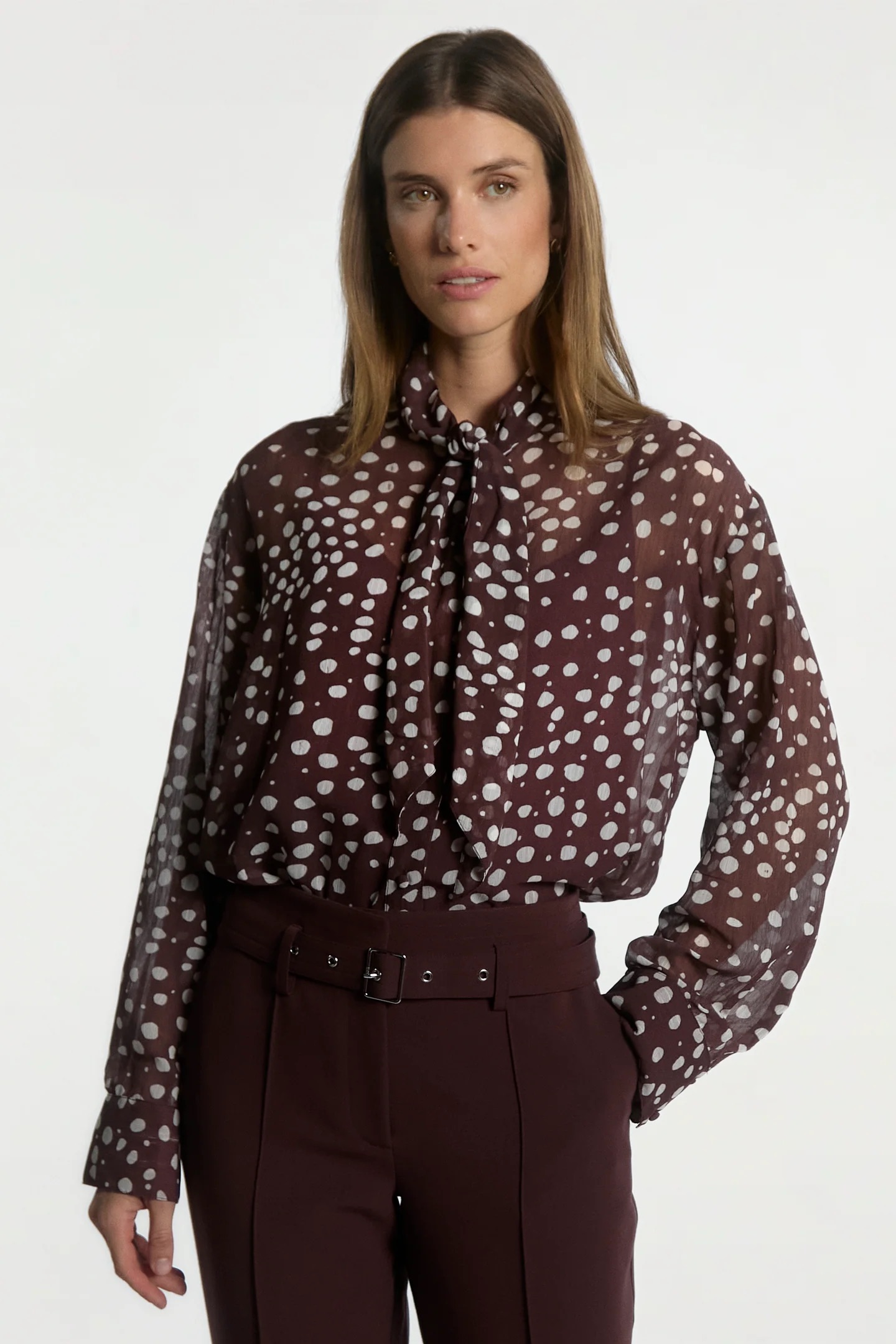 Aaiko Glenn broek bordeaux details riem