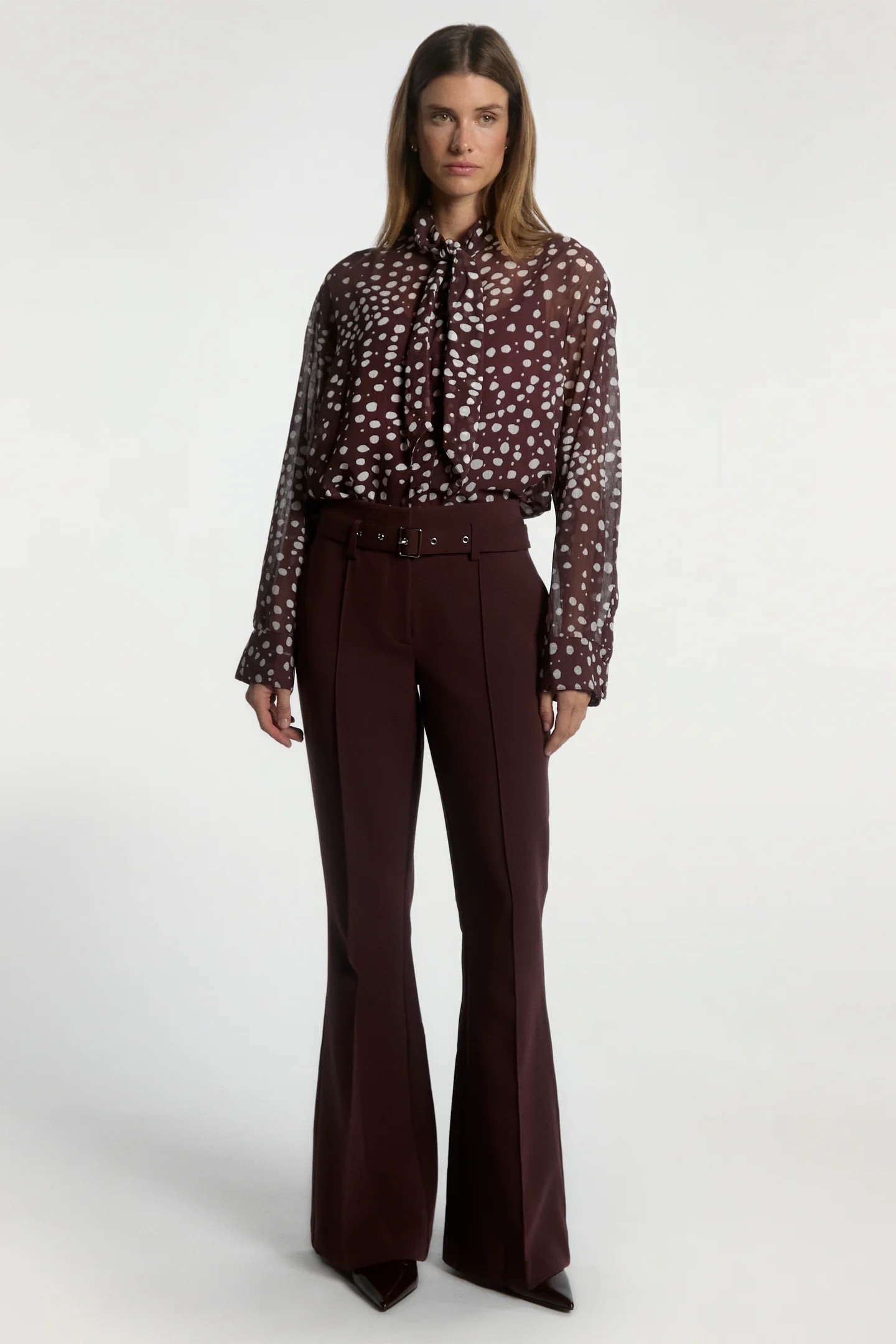 Aaiko Janesse blouse bordeaux met glenn broek