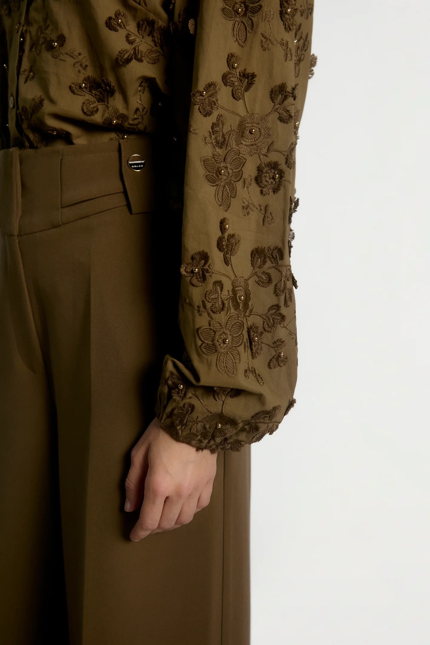 Aaiko Lien beads blouse groen details