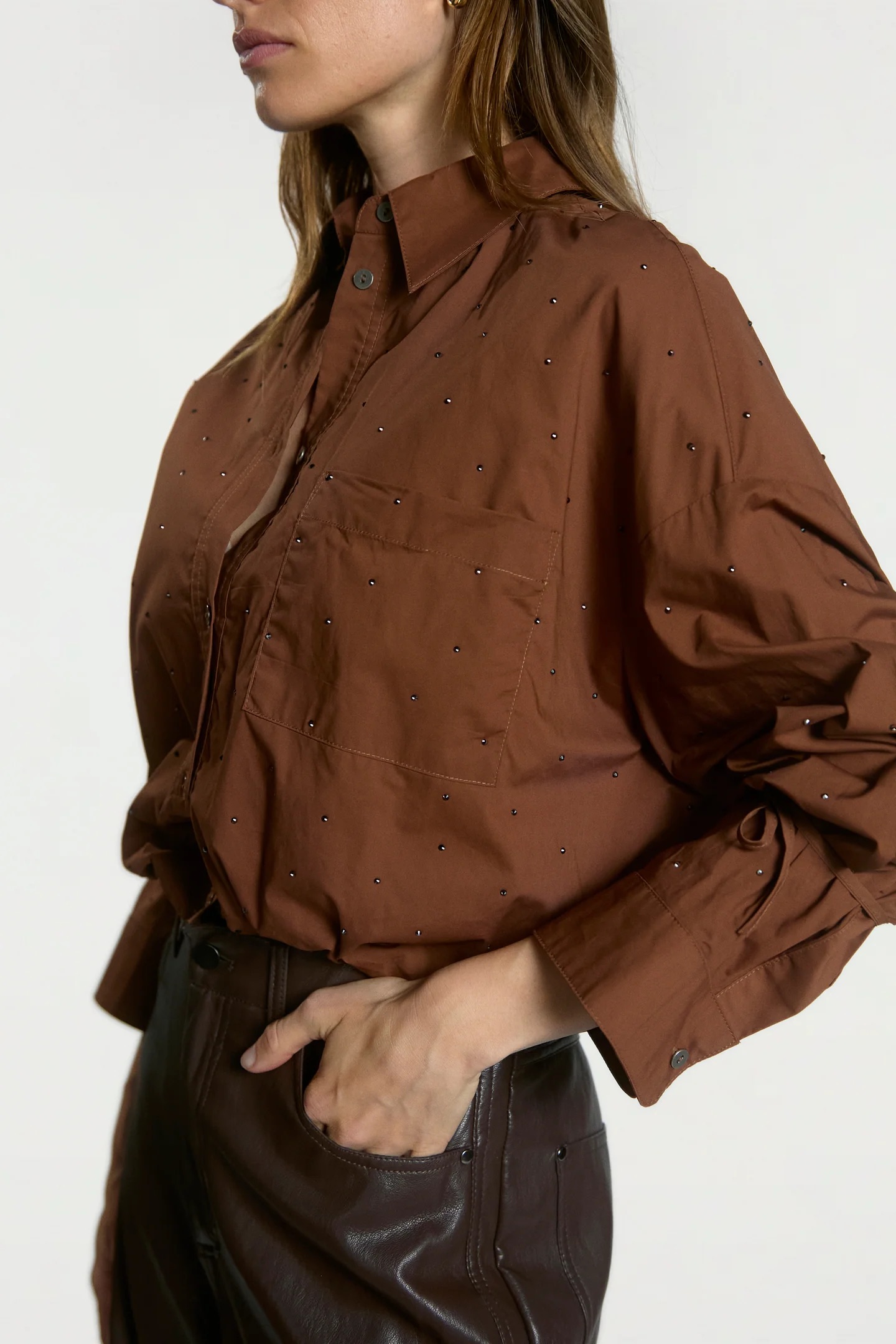 Aaiko Mikkie blouse bruin details