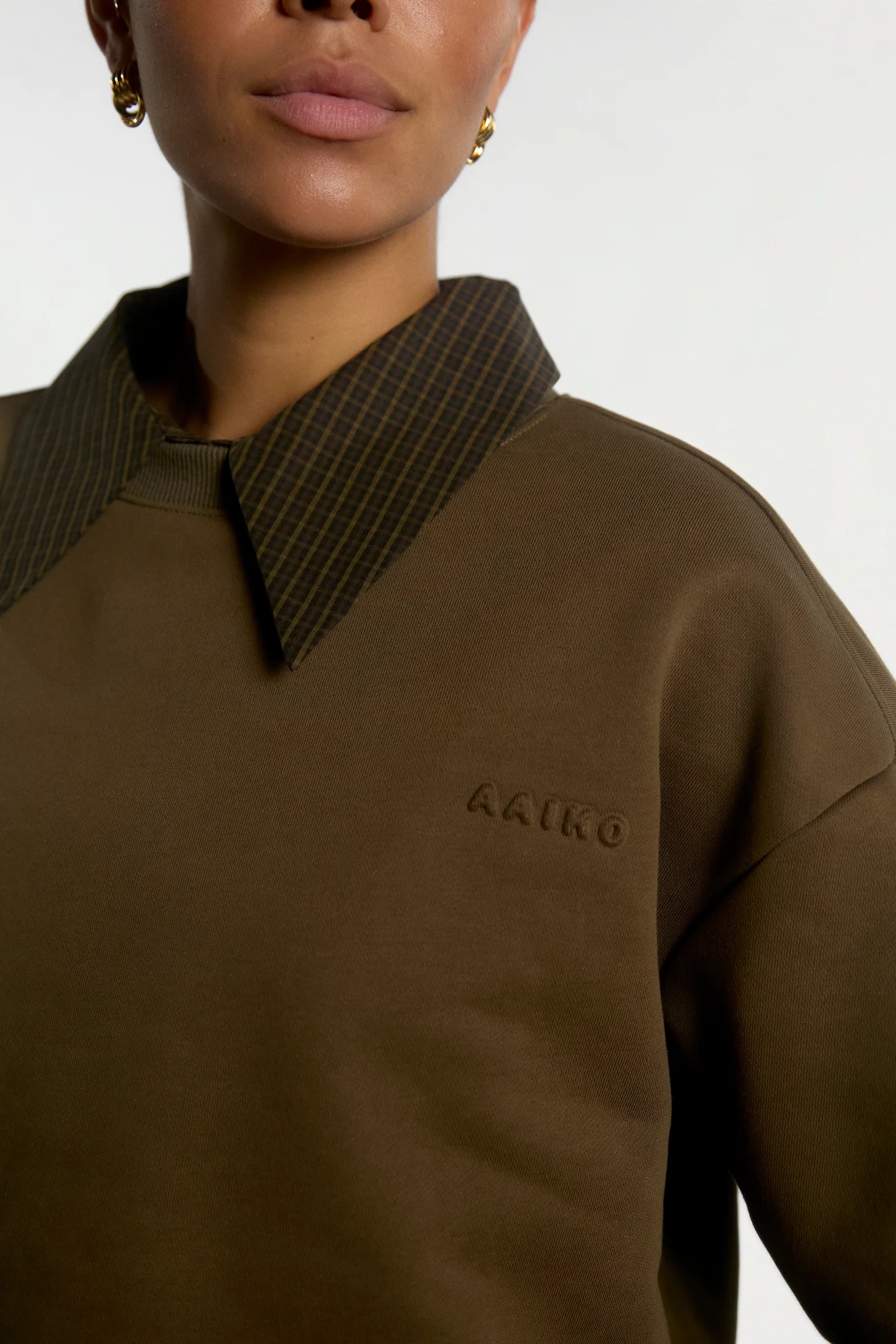 Aaiko Mure check trui groen details