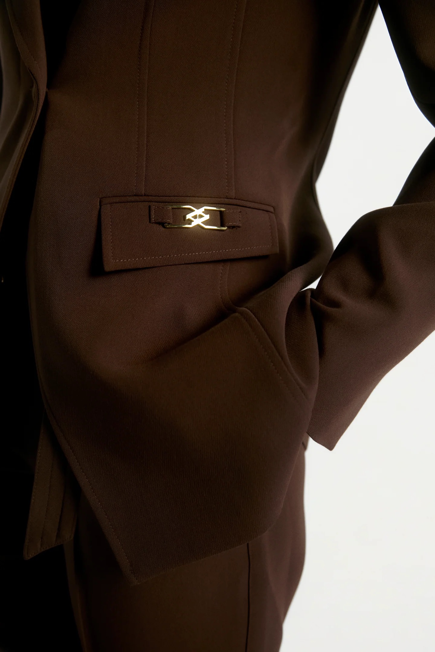 Aaiko Toulon blazer donker bruin details