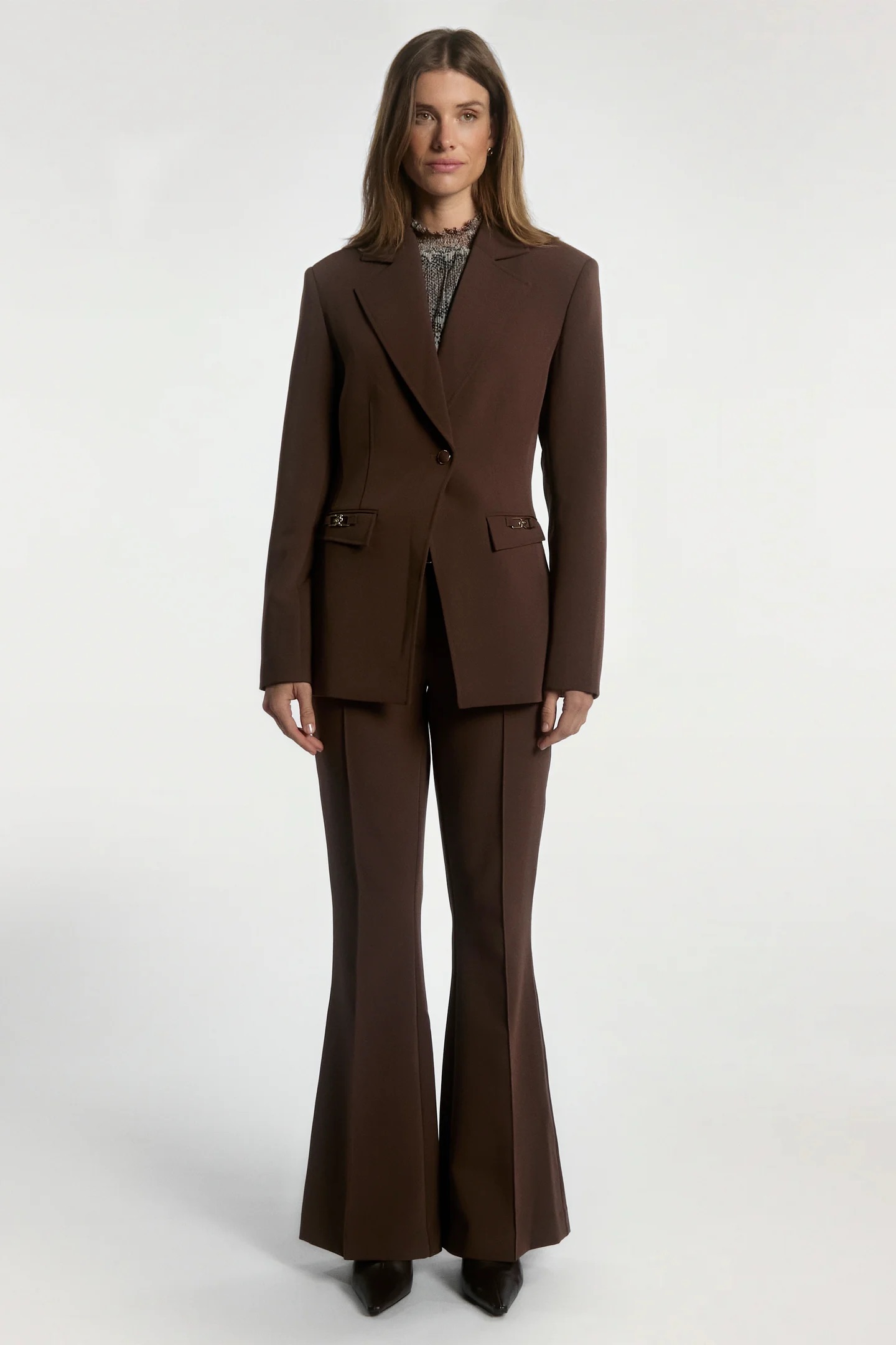 Aaiko Toulon blazer donker bruin met chantalle broek