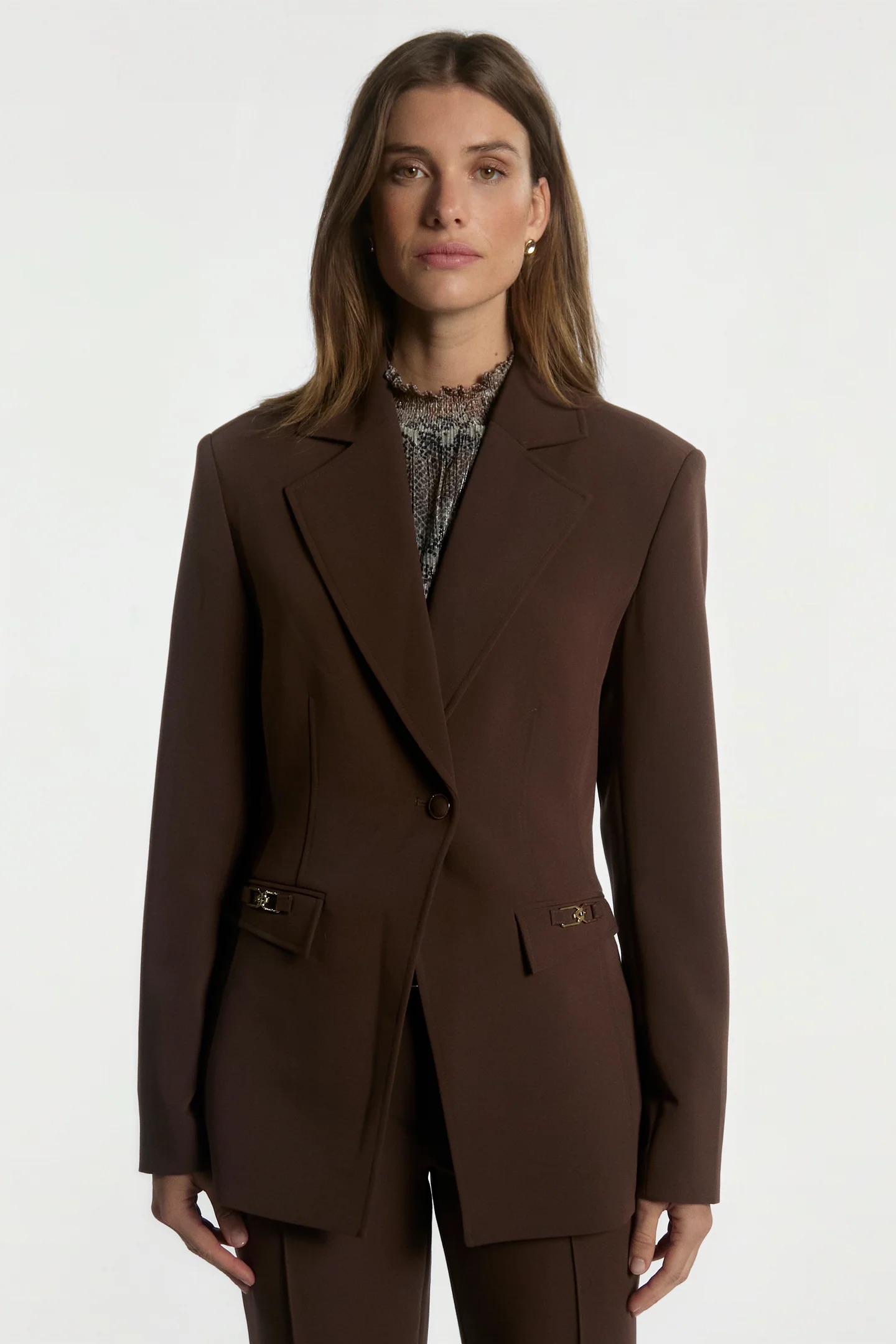Aaiko Toulon blazer donker bruin