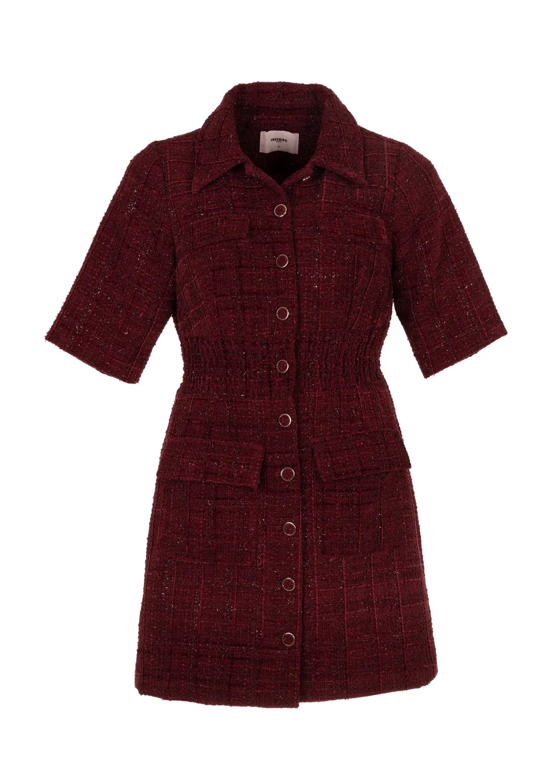 Freebird Deluxe Boucle Jurk - Burgundy packshot