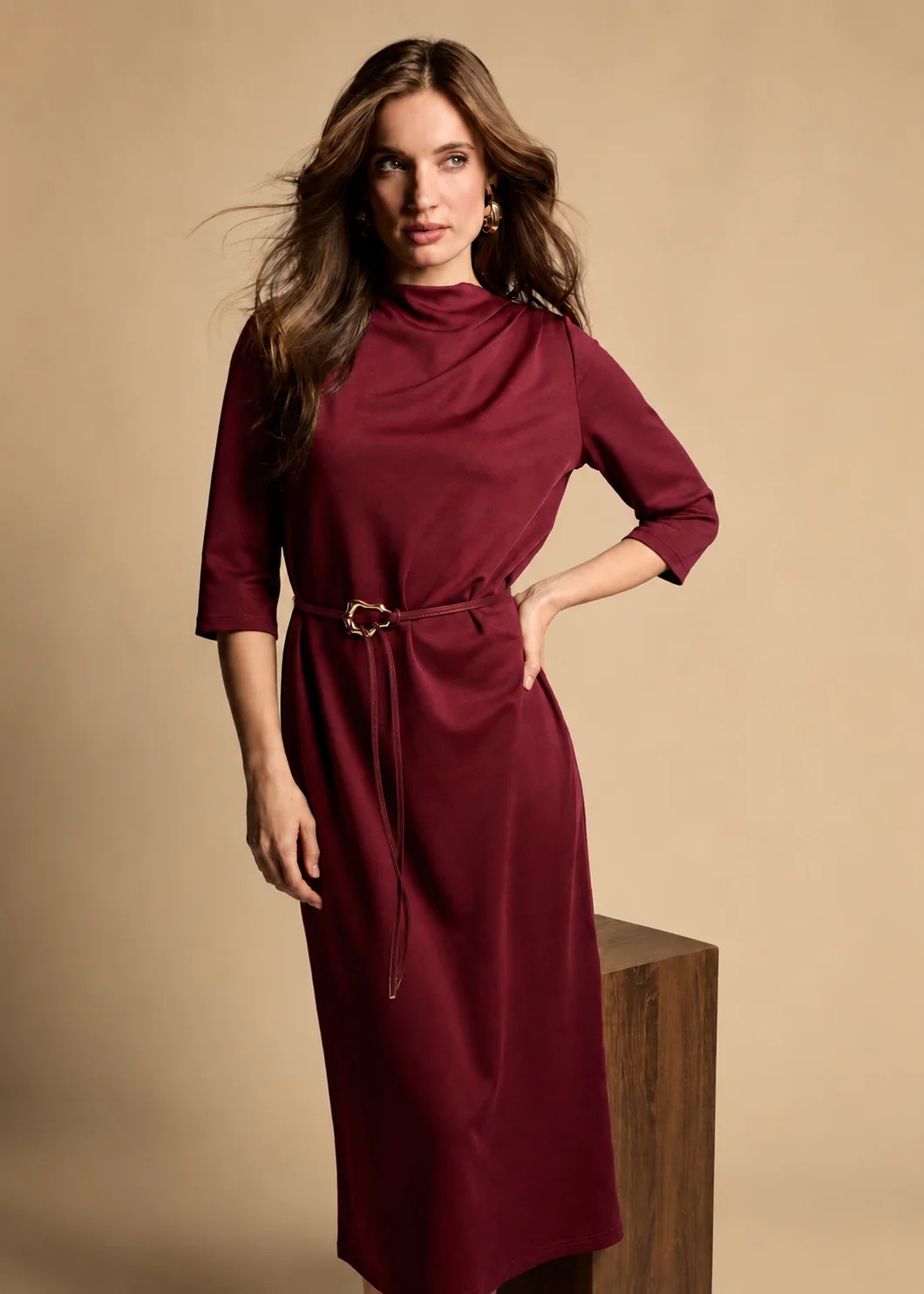 Freebird Devoted Midi Jurk - Burgundy