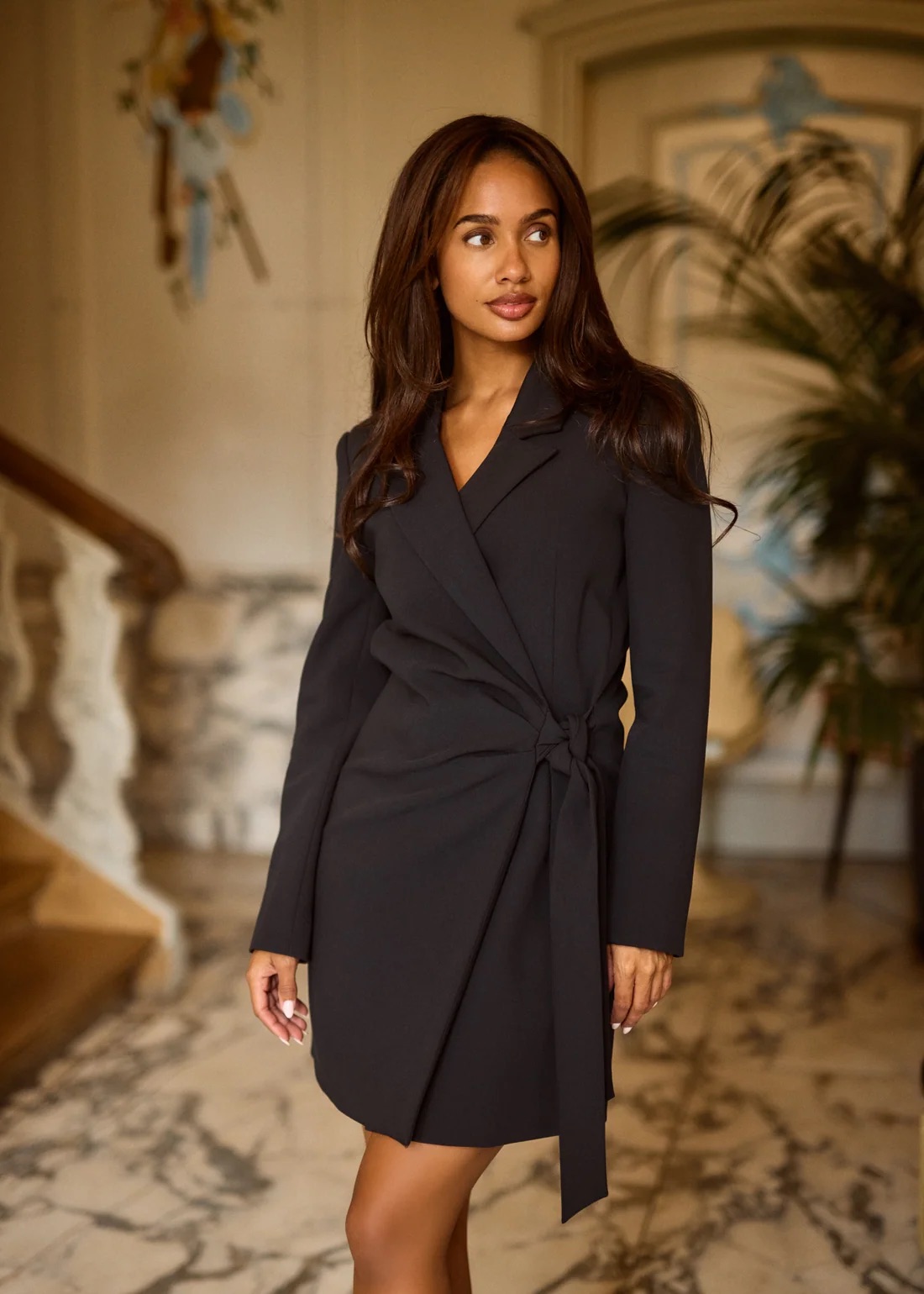 Freebird Driven Wrap Jurk - Zwart model overslag