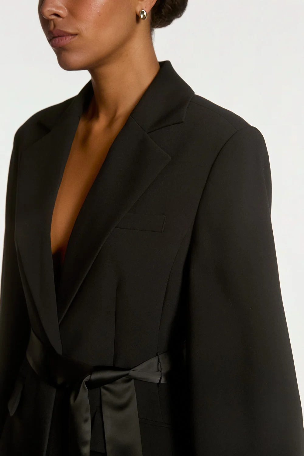 Aaiko Camille blazer zwart kraag en lint