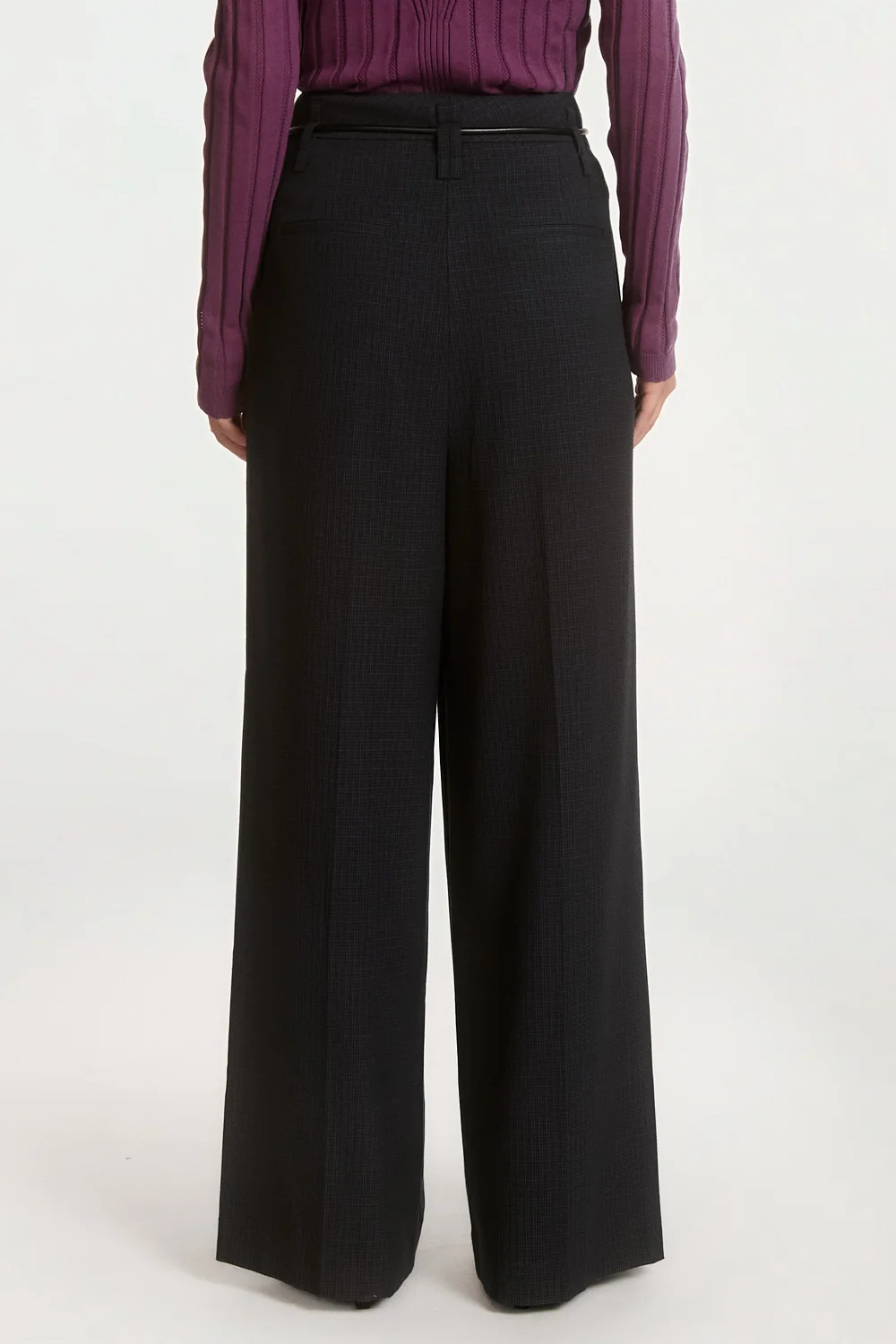 Aaiko Hailey check broek zwart achterkant