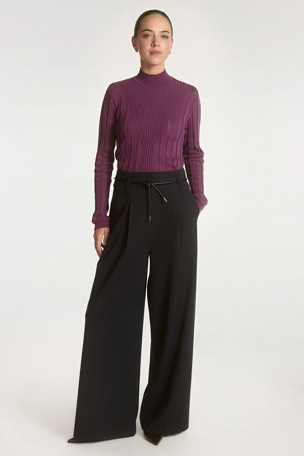 Aaiko Hailey check broek zwart met top