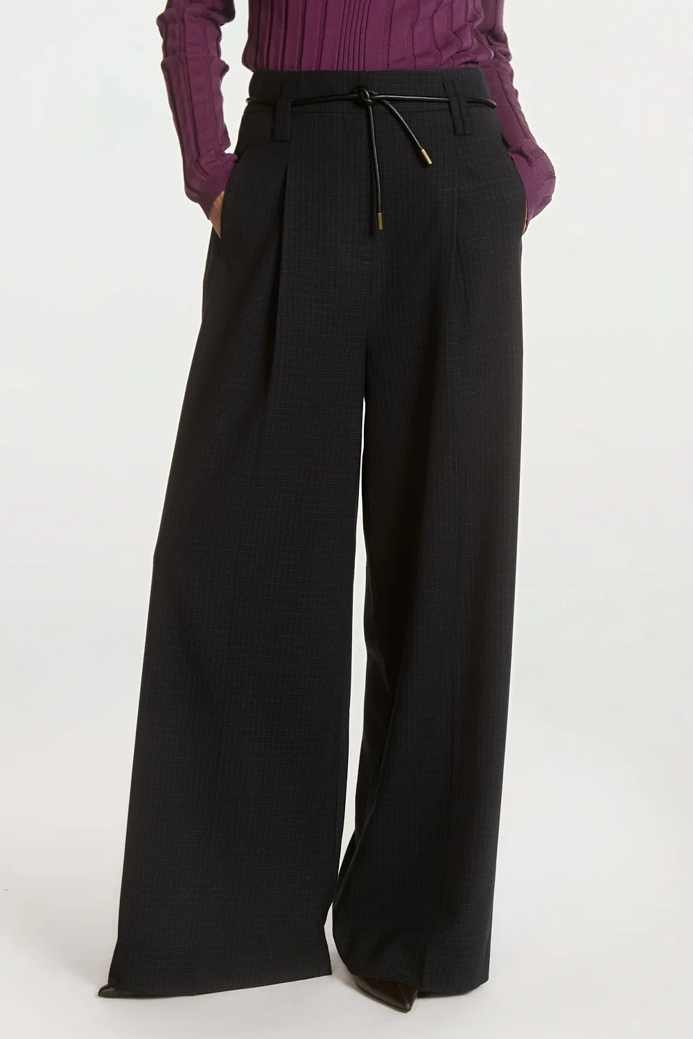 Aaiko Hailey check broek zwart