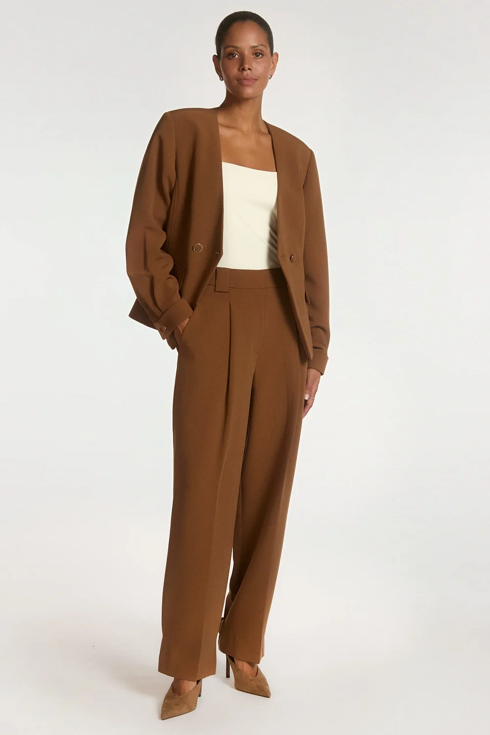 Aaiko Kayla blazer bruin volledige outfit