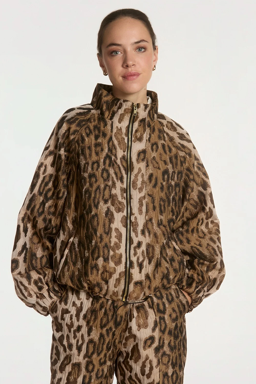 Aaiko Lora animal jacket bruin close-up