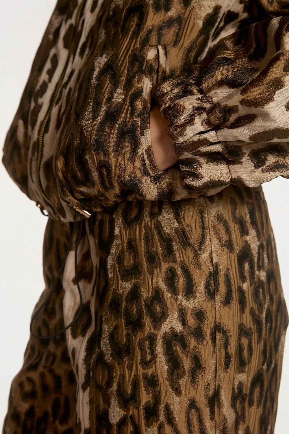 Aaiko Lora animal jacket bruin details mouwen en zakken