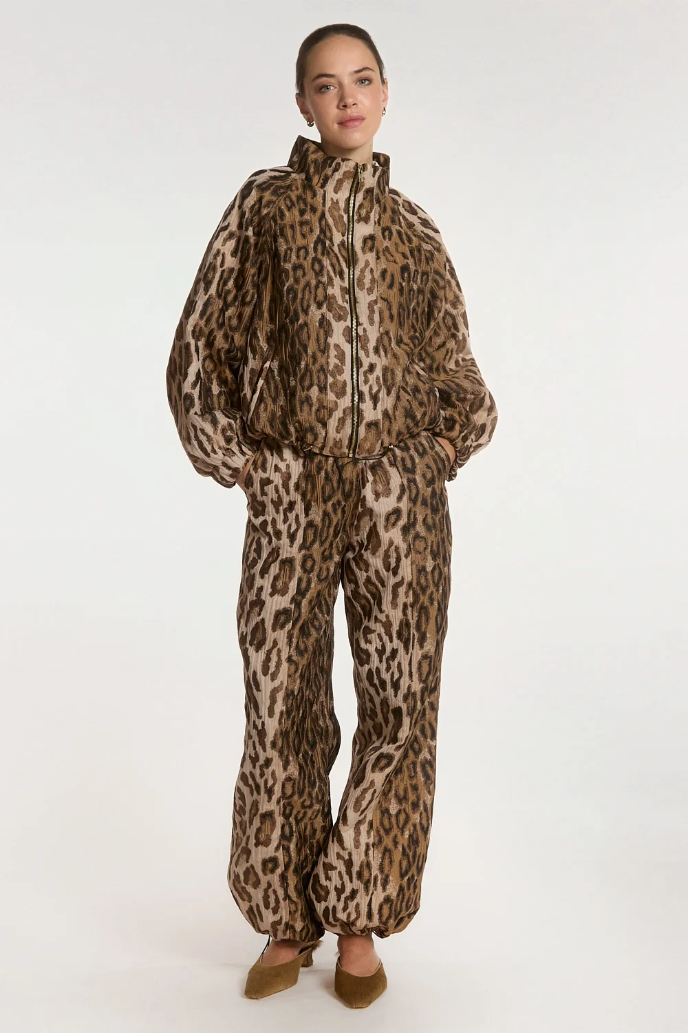 Aaiko Lora animal jacket bruin volledige outfit