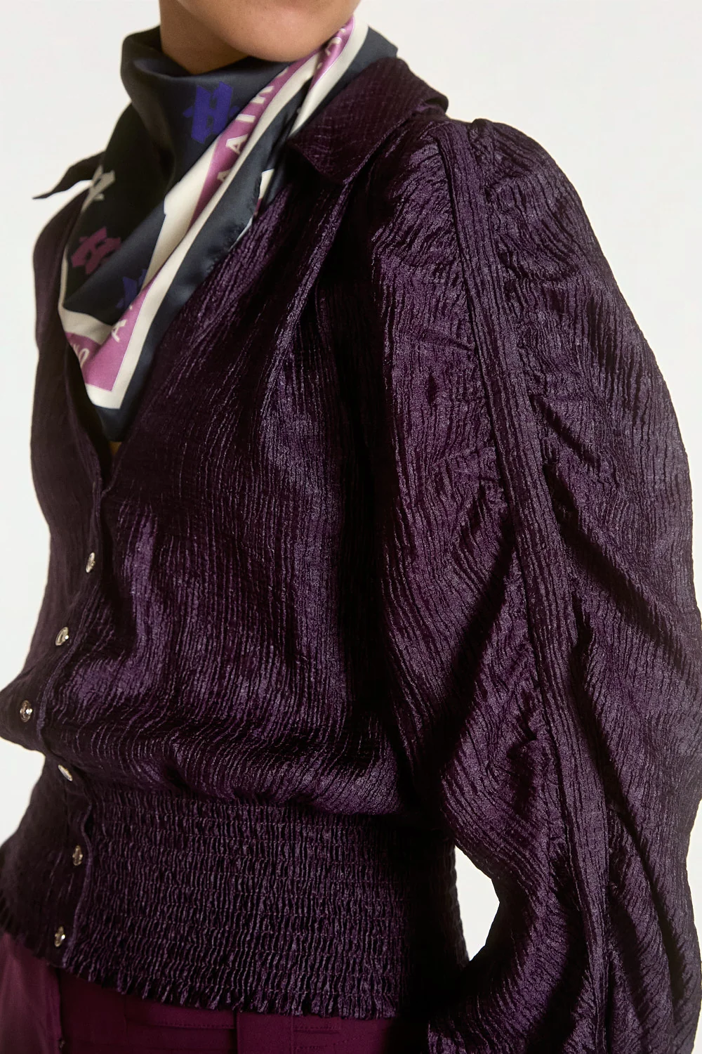 Aaiko Myra blouse paars details mouwen