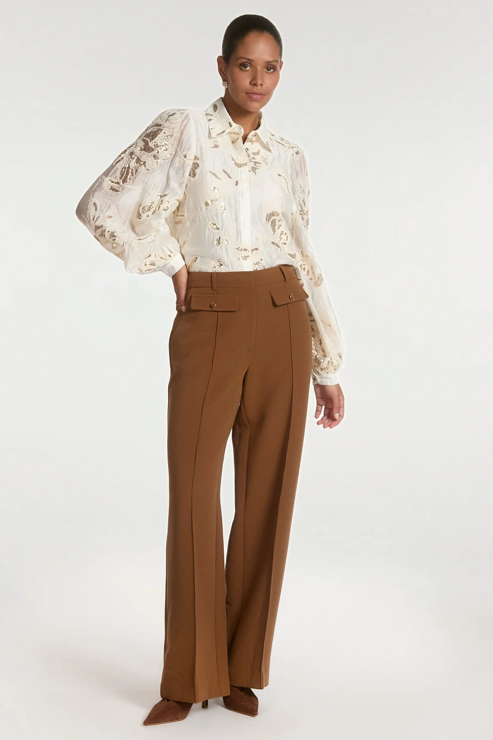 Aaiko Rose blouse crème volledige outfit