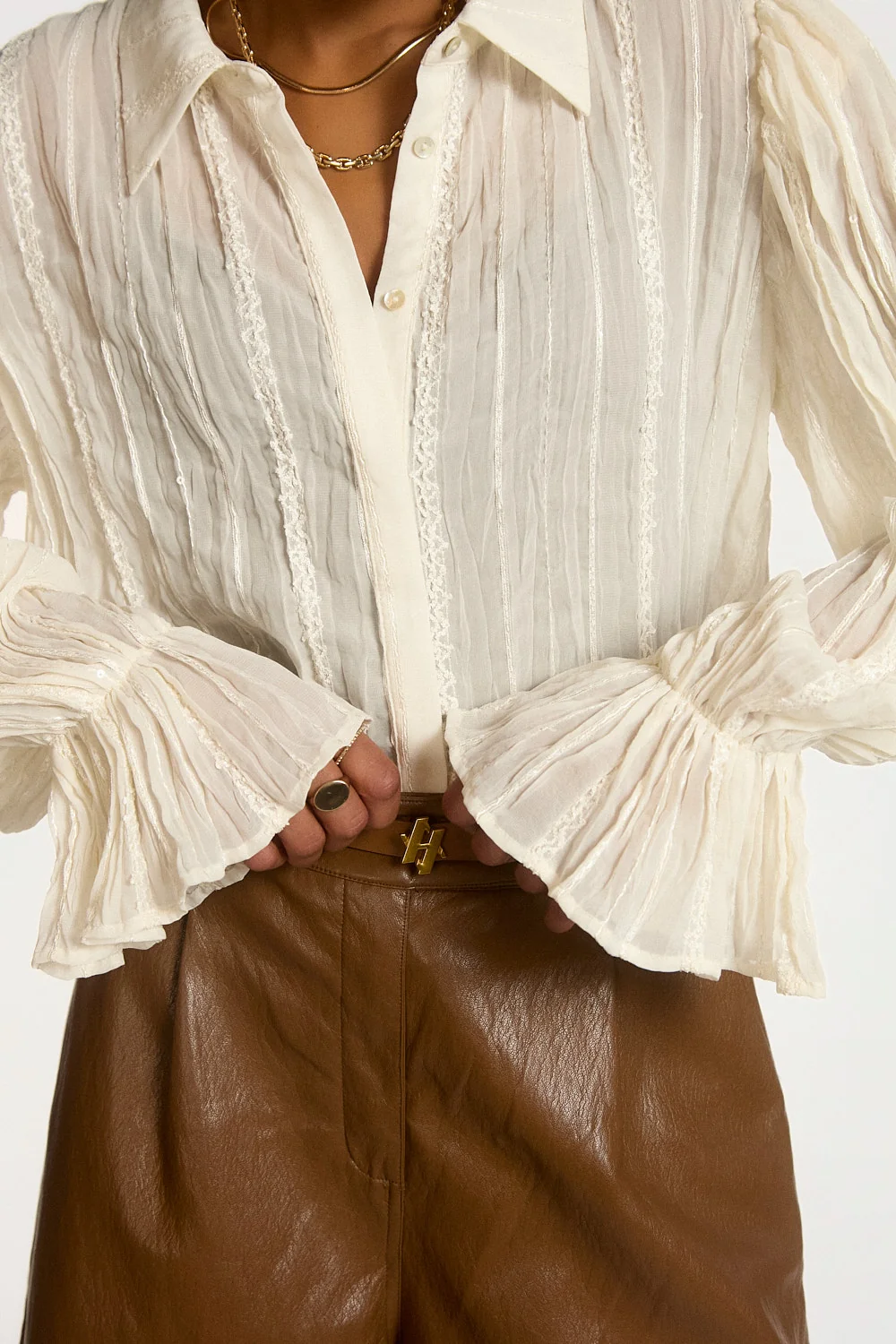 Aaiko Sien blouse crème details mouwen