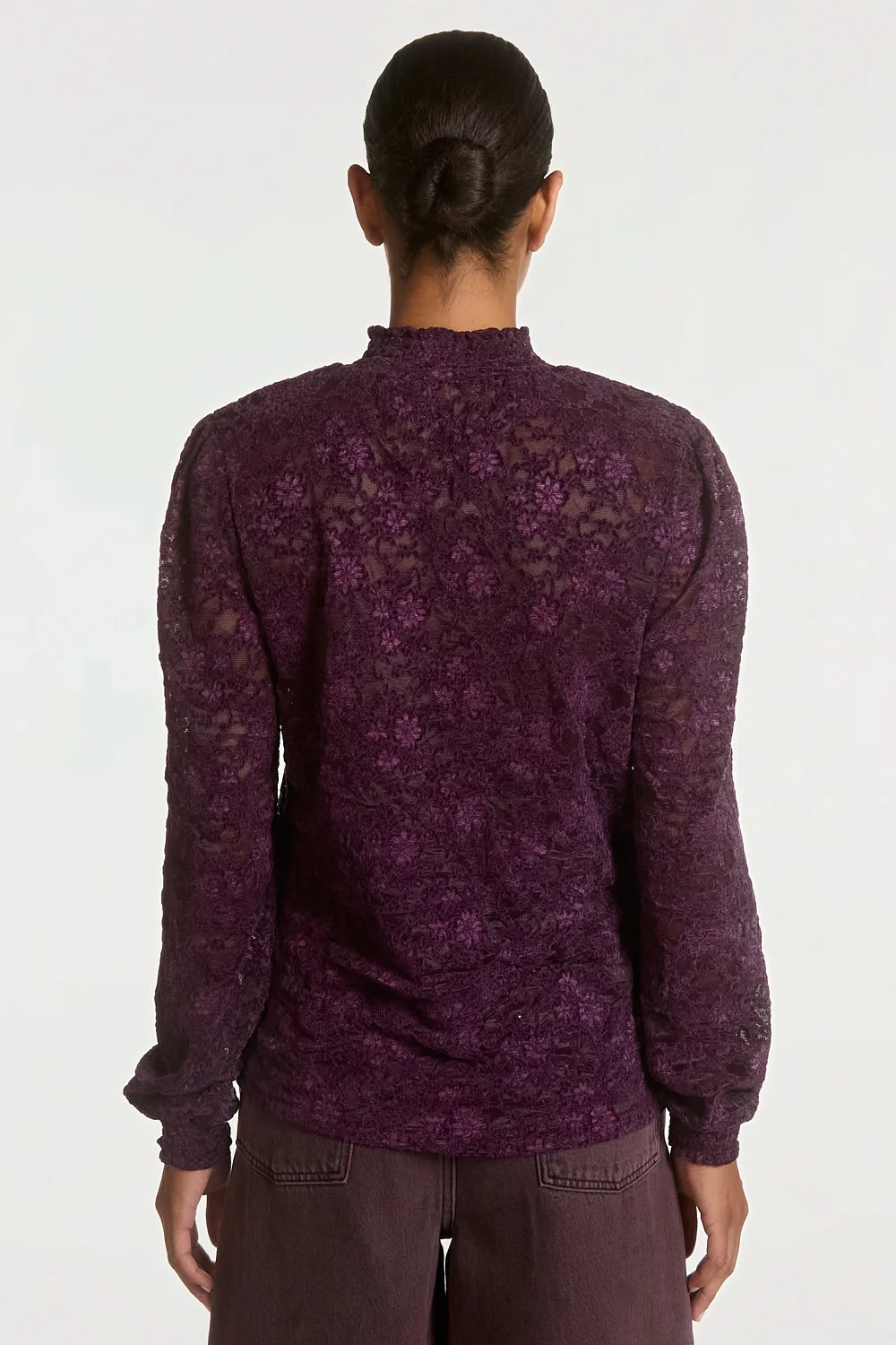 Aaiko Tory lace top paars achterkant
