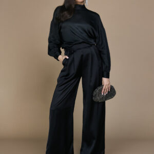 Freebird Primrose Broek in Deep Black, gehele outfit met Teresa blouse