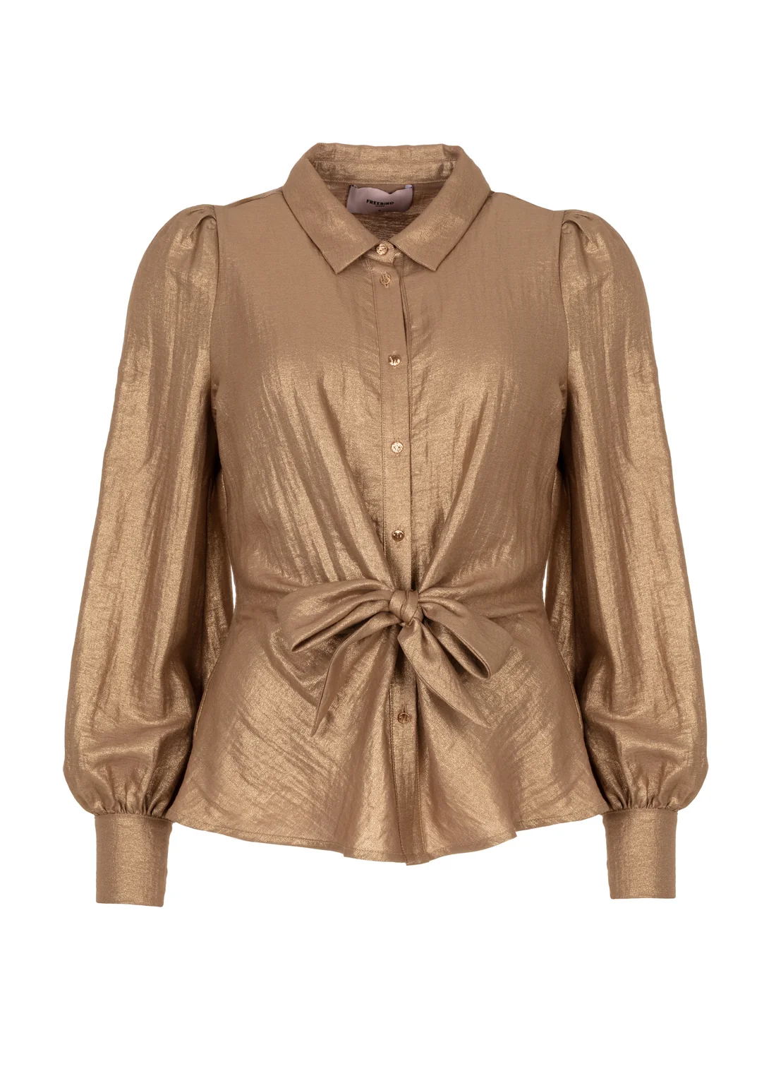 Freebird Telia Glimmende Blouse - Glitter Caramel packshot